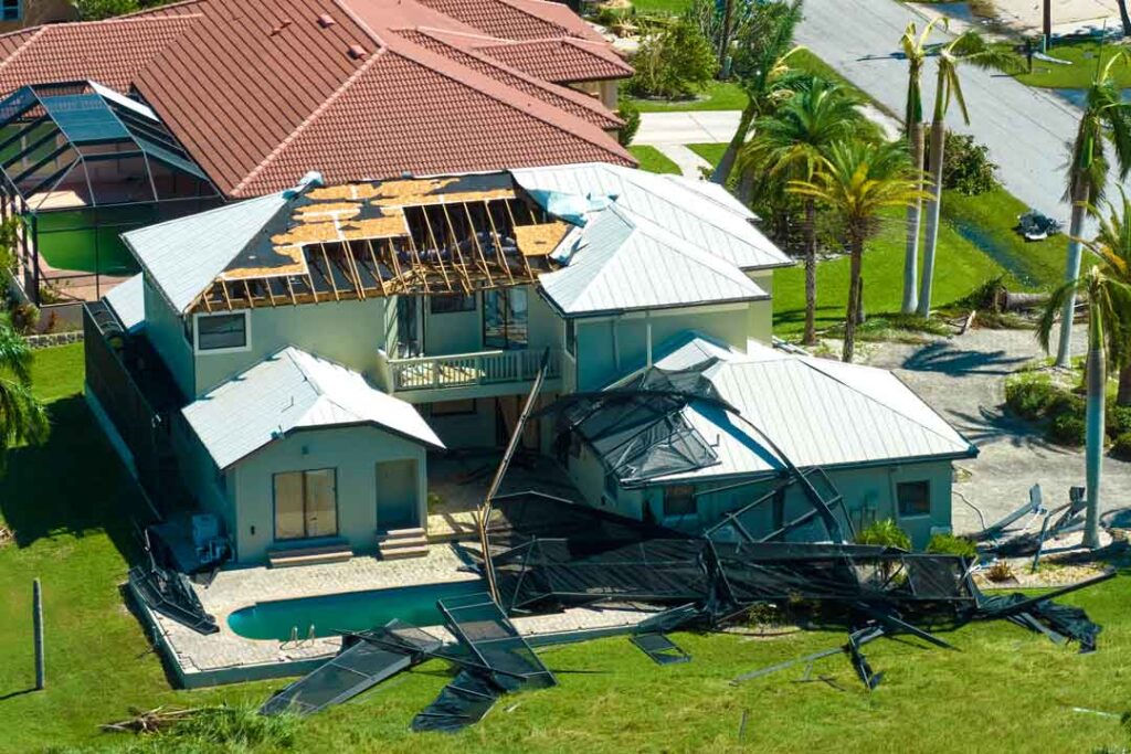 hurricane ian destroyed house in florida residential natural disaster