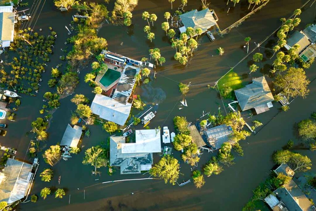 hurricane ian flooded destroyed houses in florida residential natural disaster
